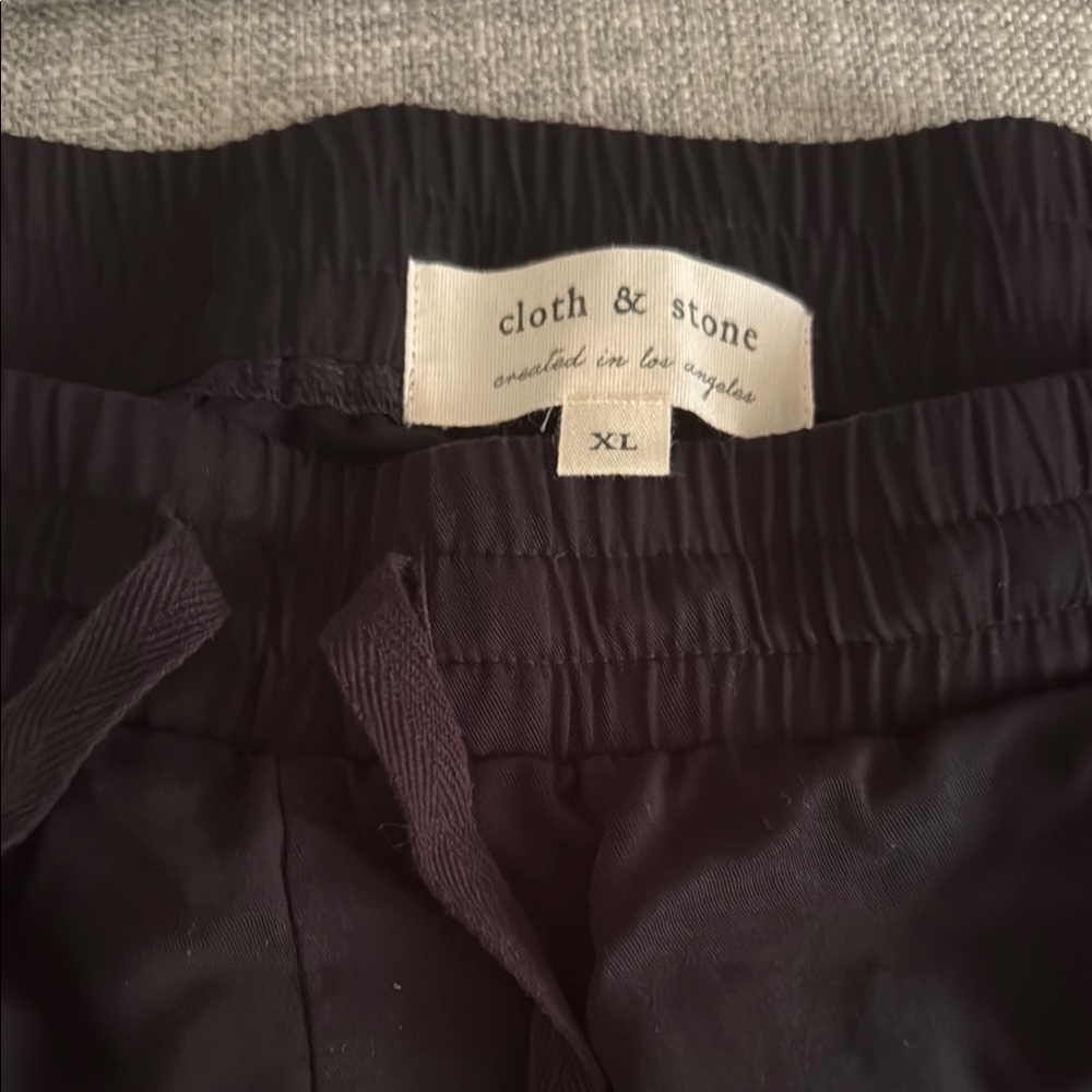 cloth & stone Black Drawstring Waist Pants